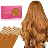WENNALIFE Extension Capelli Veri Biadesivo, 20pz 45cm 50g Zenzero di Auburn Extension Biadesive Capelli Veri Lisci Remy Tape in Hair Extensions Capelli Setosi
