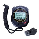 Cronometro,LAOPAO 60 Memoria 1/100 Secondi Precision con Funzione spegni e Muto Cronografo Timer per Palestra Pallacanestro Calcio Baseball Sport Outdoor