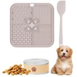 Tappetino Leccare Cane, Lick Mat in Silicone per Cani e Gatto, Tappetini Leccare Cani con Ventosa,Mangiatoia Lenta,con 1 Spatola,Facile da Pulire, per il Bagnetto, l’Addestramento,20x20cm