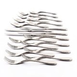 Knork Silverware Set – 20 Piece Matte Silver Cutlery set – Ergonomic Design Utensil sets, 18/10 Stainless Steel Forks Spoons and Knives set