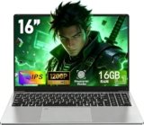 CHIFUYOU PC portatile 512 GB SSD 16 GB RAM 16 pollici Computer portatile N95 fino a 3,6 GHz, Lettore di impronte digitali/6000 mAh/1920 x 1200 P/Tastiera completa retroilluminata/Touchpad