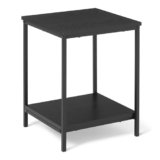 Amazon Basics Tavolino Con Ripiano Inferiore, Quadrato, Comodino Da Camera Da Letto, Tavolino Da Salotto Con Struttura In Acciaio, Facile Da Montare, 40 x 40 x 51 cm, Nero