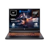 acer Nitro V 16 AI ANV16-42-R0BK Notebook Gaming, NVIDIA GeForce RTX 5060 8 GB GDDR7, Processore AMD Ryzen™ 7 260, Ram 16 GB DDR5, 1024 GB SSD, Display 16″ WUXGA IPS 180 Hz, Windows 11 Home