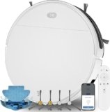 Yigars Robot Aspirapolvere Lavapavimenti 2in1 Robot Aspirapolvere con Fino a 4500Pa 7,8cm Ultra Sottile App/Alexa Ideale per Peli di Animali/Tappet-Bianco