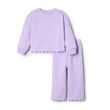 Amazon Essentials Sofia Grainge, Set di Pantaloni e Top in Spugna Francese, da Bambina, 3-6 Mesi, Colore: Lilla
