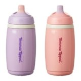 Tommee Tippee Tazza Termica con Beccuccio Flessibile, 266 ml, Borraccia Anti-goccia dai 12 Mesi, con Strato Isolante per Mantenere Fresche le Bevande, Colori Rosa e Viola, confezione da 2