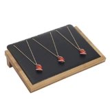 Bocar Bamboo Jewelry Display Stand Vetrina per Collana Pendente (ZZ-2L-black leather)