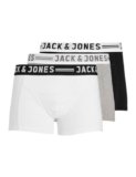 JACK & JONES Sense Trunks 3-pack Boxer, Grigio (Light Grey Melange), Large (Pacco da 3) Uomo