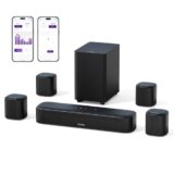 ULTIMEA Soundbar 7.1ch per TV, Sistema Audio Surround per Home Cinema, 4 Altoparlanti Surround, Subwoofer da 4″, Controllo Tramite App, Equalizzatore Regolabile, Bluetooth 5.3, Aura A40