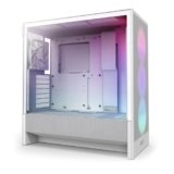 NZXT H5 Flow RGB – Case per PC da gaming mid-tower ATX compatto – Flusso d’aria elevato – Ventola F360 RGB Core (CV) inclusa – Supporto per radiatori da 360 mm (anteriore) – Bianco