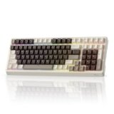 RK ROYAL KLUDGE Tastiera meccanica F99, RGB, 2.4Ghz/BT/cavo, interruttore crema, grigio moka