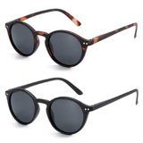 ZENOTTIC 2 Paia Occhiali da Sole Polarizzati per Uomo Donna Retro Vintage Rotondi Quadrati Protezione UV400 Unisex