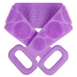 URAQT Spazzola Bagno Schiena, Spazzola da Bagno in Silicone Scrubber per la Schiena da 70cm, Scrubber Esfoliante Spazzola Posteriore Doccia per Uomini e Donne, Spazzola Corpo Silicone, Viola