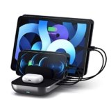 SATECHI Dock5 Stazione di Ricarica Multi 5 in 1 con Ricarica Wireless Qi 10W, 2x USB-C PD 20W, 2x USB-A 12W – per iPad Air & Pro, Tablet, iPhone 17 16 15 14 13 12, AirPods, Apple Watch