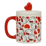 Hello Kitty Valentine’s Day 16 Oz White Ceramic Lidded Mug