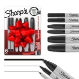 Sharpie Permanent Markers Variety Pack, Includes Chisel, Fine, and Ultra-Fine Tips, Marker Set, Writing, Coloring, Poster, Office, School Supplies, Black, 6 Count