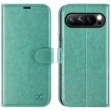 OCASE Custodia Google Pixel 9/9 Pro, Cover Interno TPU Antiurto Portafoglio [RFID Blocking] [Carta Fessura] Custodie in Pelle per Google Pixel 9 / Pixel 9 Pro (6,3 Pollici) – Verde