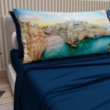 PETTI Artigiani Italiani – Lenzuola in Cotone con Federe in Stampa Digitale, Lenzuolo Una Piazza e Mezza, Completo Letto Fantasia Polignano a Mare Blu Notte, 100% Made in Italy