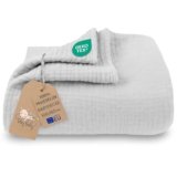 Totsy Baby Coperta mussola neonato cotone 100 x 150 cm – Plaid garza coccola teli muslin lenzuolo bambino sottile fasciatoio trapunta leggera neonati tessuto traspirante per bimbi Oeko-Tex Grigio