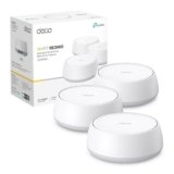 TP-Link WiFi 7 Deco BE25 Mesh WiFi, BE3600Mbps Dual-Band, Router, AP, 2 Porte Ethernet di 2,5 Gbps, 4 Antenne Interne, MLO, AI-Roaming, HomeShield, Funziona con Qualsiasi ISP, Modem e Alexa, 3pz