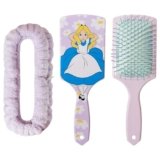 LUV HER Kids Hair Brush & Spa Headband Set for Girls – Features Disney Alice in Wonderland – Fun Grooming Kit for Detangling, Styling & Skincare – Soft & Stretchy One Size, Ages 3+