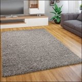 Paco Home Tappeto Salotto Moderno Soggiorno Pelo Lungo Peloso Monocolore Moderno Tappeto Morbido, Dimensione:160×220 cm, Colore:Grigio