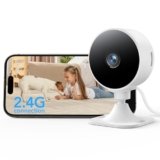 GNCC GC3 Telecamera Interna, Fissa, WiFi 2.4GHz, Rilevamento di Movimento e Suono, Baby Monitor 1080P, Archiviazione Cloud e Micro SD, Abbonamento Richiesto, Installazione Facile, Plug-in