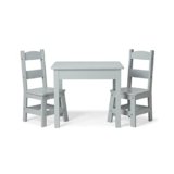 Melissa & Doug Wooden Table & Chairs-Gray Kids Furniture , Grey