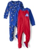 The Children’s Place,and Toddler Boys Long Sleeve 100% Cotton Zip-Front One Piece Footed Pajama,Rhumba Red 2 Pack,0-3 MONTHS