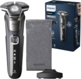 Rasoio elettrico Philips S5000 – Rasoio elettrico Wet & Dry in grigio carbonio con 1 rifinitore a scomparsa, astuccio morbido, cappuccio di protezione e supporto di ricarica (modello S5887/13)
