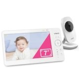 VTech baby monitor video con schermo LCD a colori da 7″, ninne nanne, suoni rilassanti, comunicazione bidirezionale, sensore di temperatura, visione notturna, ampia portata, senza Wi-Fi: 819 Max