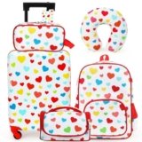 Emissary 5 Piece Kids Luggage Set – Carry On Suitcases With Wheels For Girls & Toddlers, Travel Luggage