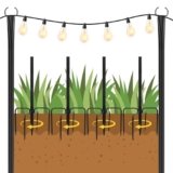 HISUEKIG String Light Poles, 3m/10FT Palo di illuminazione in acciaio per esterni, catena luminosa asta per ponte, terrazza, patio, giardino, matrimoni, feste, Natale, 4 Pack