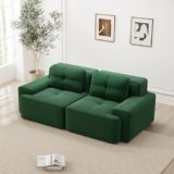 Bladez Boneless – Divano modulare in velluto a coste senza montaggio, divano letto modulare con braccioli larghi e base antiscivolo, moderno divano Loveseat per soggiorno (verde, 2 posti)
