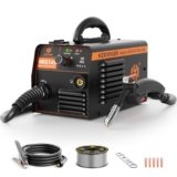 Saldatrice a Filo Continuo No Gas, 145A Mini Saldatrice Portatile con 1kg di filo animato 0,8 mm, Inverter Saldatrice MIG
