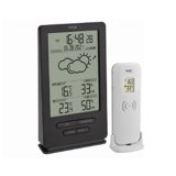 TFA Dostmann stazione meteo con sensore esterno, wireless, 35.1162.10, con previsioni del tempo, digitale, temperatura e umidità, orologio radiocontrollato, grigio