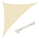 WOLTU Vela Ombreggiante 3.6×3.6×5.1m in HDPE 180 g/m² Traspirante Tenda a Vela Parasole Triangolare Protezione Solare Respirante Anti UV Giardino Esterni Beige