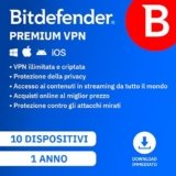 Bitdefender Premium VPN 2023 | 10 dispositivi | 1 anno | PC/Mac/Mobile| Codice d’attivazione via email