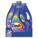 Dash Detersivo Liquido Lavatrice, 100 Lavaggi, Salva Colore, Rimuove Le Macchie, Igienizza, Brillantezza Per I Capi