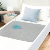 DUJUIKE Materassino Per Incontinenza lavabile, Traversa Impermeabile Assorbente, Protezioni per materassi per incontinenza, Riutilizzabili, Adatto ad adulti, neonati, anziani(Grigio, 2pcs(85×90 cm))