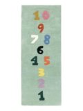 RugVista Hopscotch Lane, Tappeto per bambini, 80 x 200 cm, Rettangolare, Pelo medio, Cameretta, Lavabile solo a secco, Senza sostanze chimiche pericolose, Verde/Multi