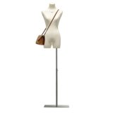 Manichino da sartoria femminile, altezza regolabile corpo in legno moda sarto busto sarto display manichino rimovibile flessibile supporto quadrato per abbigliamento donna (colore: argento, taglia: A)